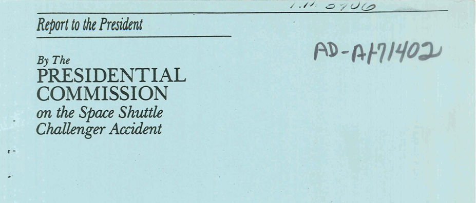 Cover page of the Rogers Commission report